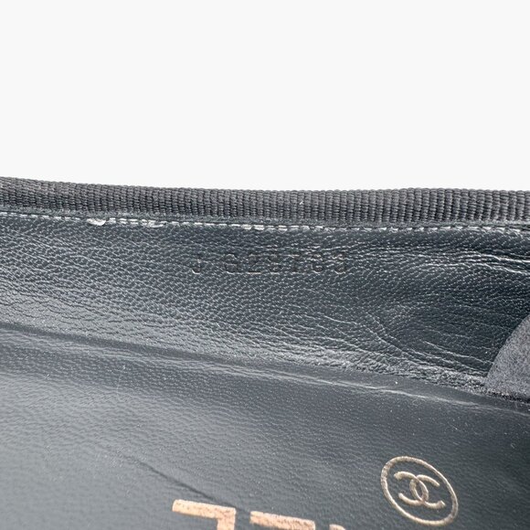 Chanel CC Gray Suede Black Cap Toe Ballet Flats Shoes Size 39 US 8-8.5 Logo - Picture 15 of 15